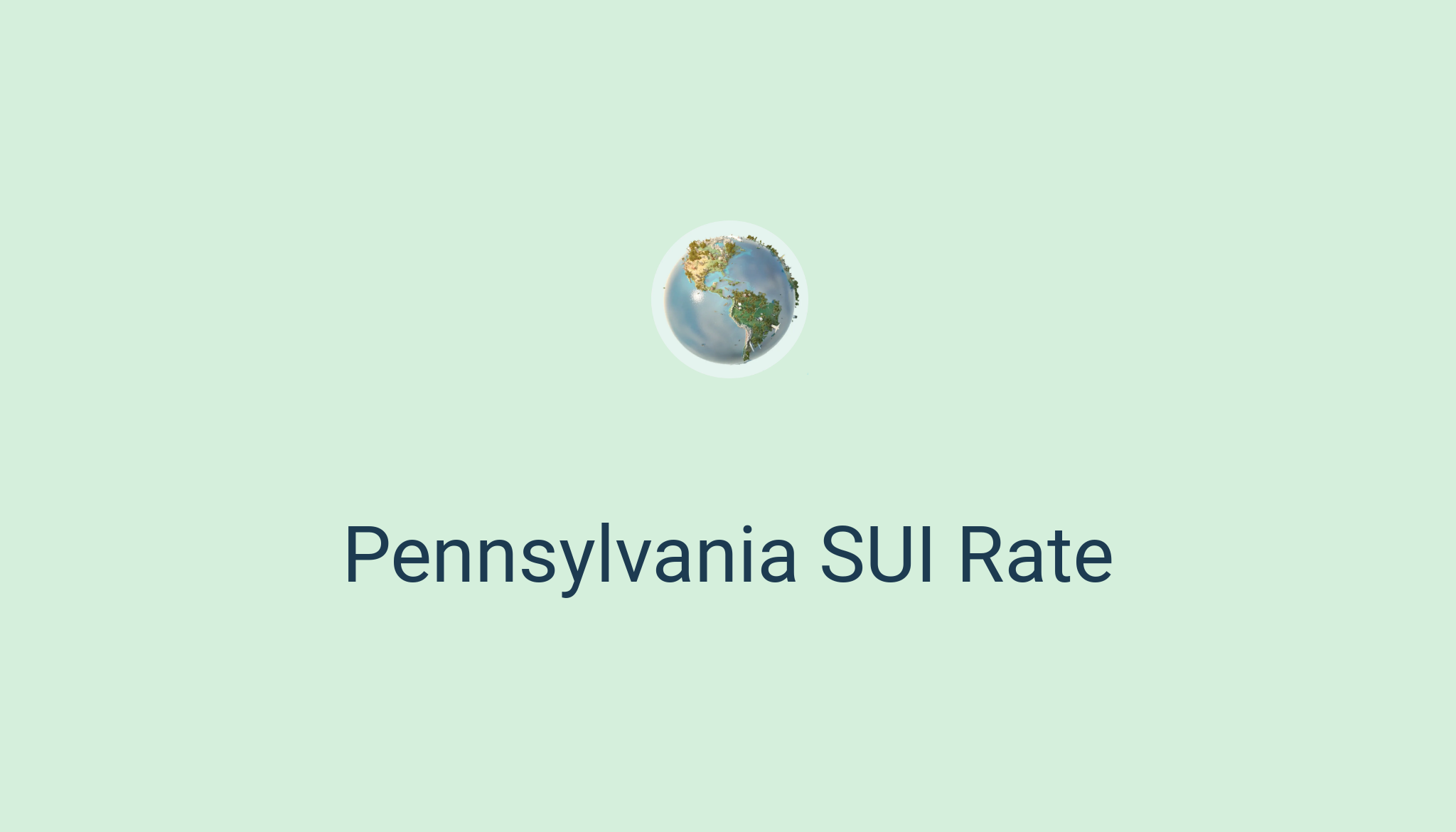 Pennsylvania SUI Rate